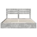 Casa si Gradina - Mobilier - Paturi si accesorii - Paturi - Pat cu storage Gri din beton 200 x 200 cm Lemn compozit - Infinity.ro