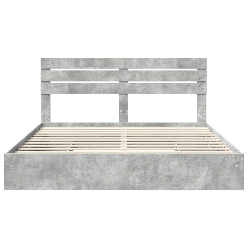 Casa si Gradina - Mobilier - Paturi si accesorii - Paturi - Pat cu storage Gri din beton 200 x 200 cm Lemn compozit - Infinity.ro