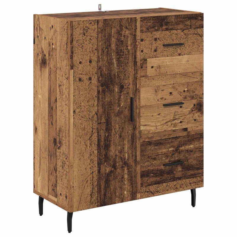 Casa si Gradina - Mobilier - Comode si corpuri - Comode - Bufet cu sertar 2 pcs Lemn Vechi Lemn Stratificat si Sticla - Infinity.ro