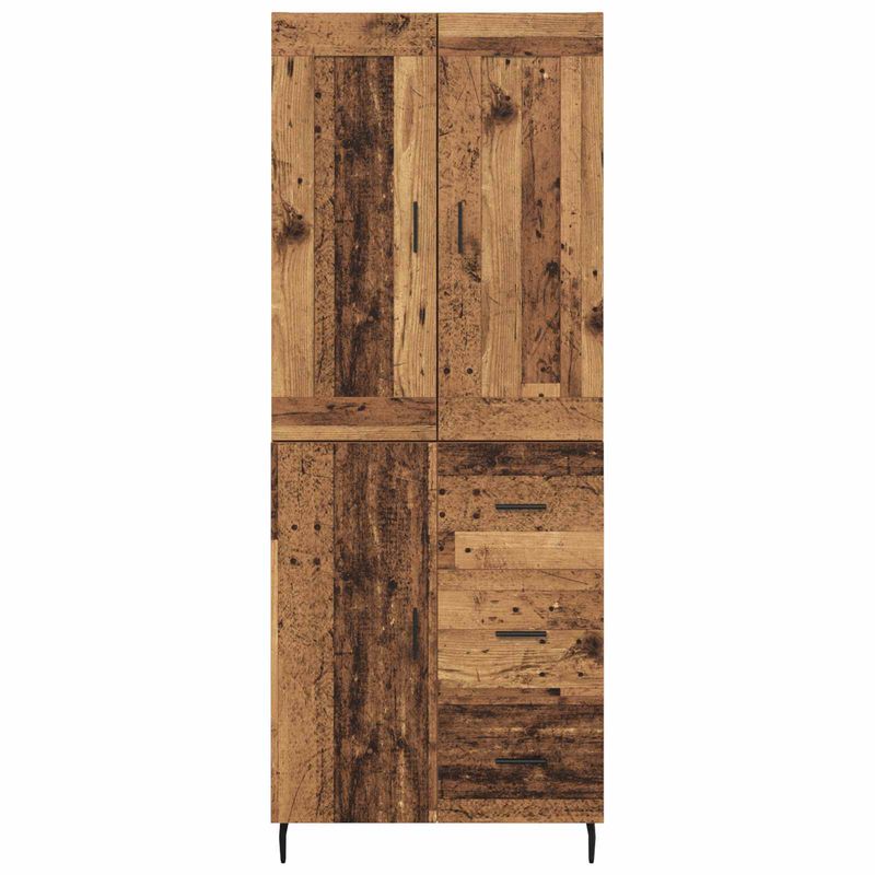 Casa si Gradina - Mobilier - Comode si corpuri - Comode - Bufet cu sertar 2 pcs Lemn Vechi Lemn Stratificat si Sticla - Infinity.ro