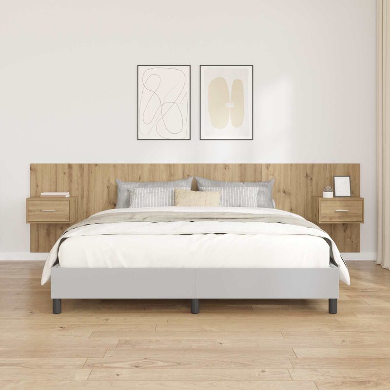 Casa si Gradina - Mobilier - Paturi si accesorii - Accesorii paturi - Tablie de pat cu LED, gri deschis, 90x5x118/128 cm, catifea - Infinity.ro