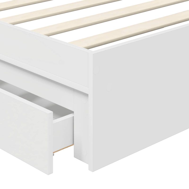Casa si Gradina - Mobilier - Paturi si accesorii - Paturi - Pat cu storage cu headboard Alb 75 x 190 cm Lemn compozit - Infinity.ro