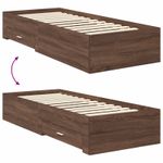 Casa si Gradina - Mobilier - Paturi si accesorii - Paturi - Cadru de pat cu headboard Stejar marron si argintiu 75 x 190 cm - Infinity.ro