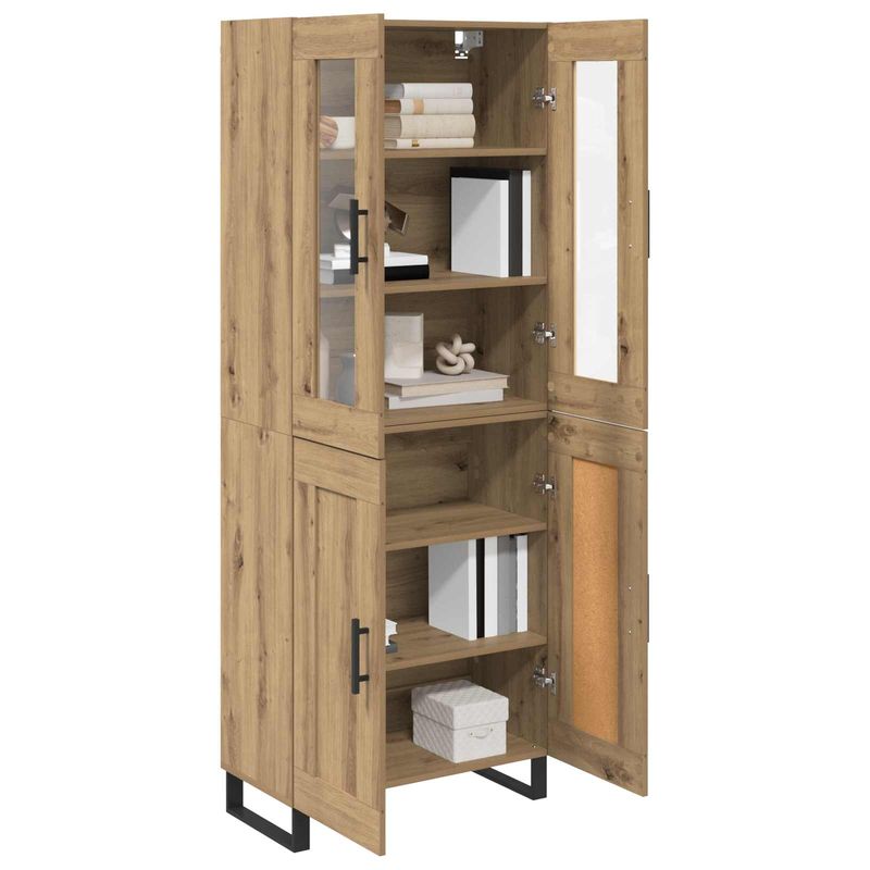 Casa si Gradina - Mobilier - Comode si corpuri - Comode - Bufet 2 pcs Stejar Artizanal Lemn Stratificat si Sticla - Infinity.ro