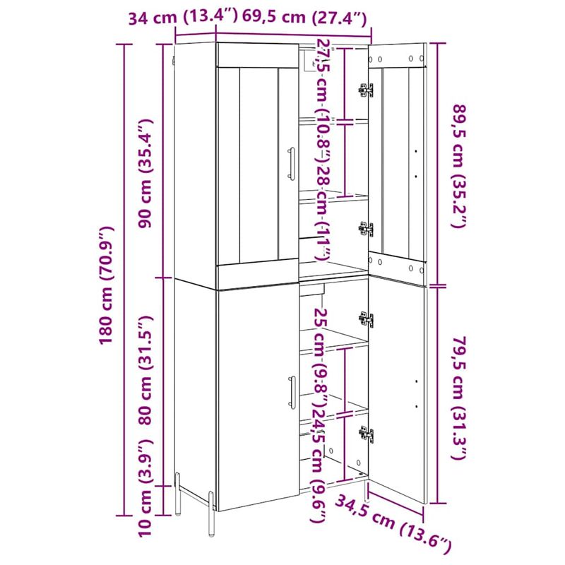 Casa si Gradina - Mobilier - Comode si corpuri - Comode - Bufet 2 pcs Stejar Artizanal Lemn compozit - Infinity.ro