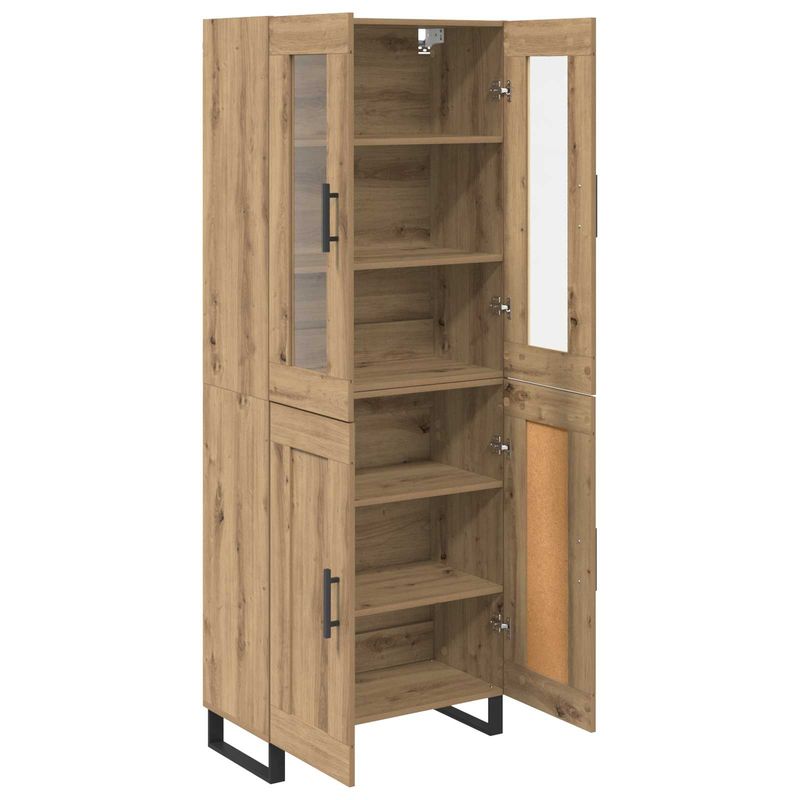 Casa si Gradina - Mobilier - Comode si corpuri - Comode - Bufet 2 pcs Stejar Artizanal Lemn Stratificat si Sticla - Infinity.ro