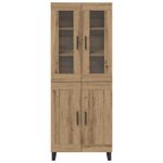 Casa si Gradina - Mobilier - Comode si corpuri - Comode - Bufet 2 pcs Stejar Artizanal Lemn Stratificat si Sticla - Infinity.ro