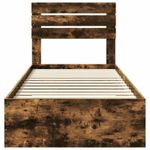Casa si Gradina - Mobilier - Paturi si accesorii - Paturi - Cadru de pat cu sertar Stejar afumat si argintiu 75 x 190 cm - Infinity.ro