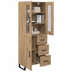 Casa si Gradina - Mobilier - Comode si corpuri - Comode - Bufet 2 pcs Stejar Artizanal Lemn Stratificat si Sticla - Infinity.ro