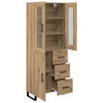 Casa si Gradina - Mobilier - Comode si corpuri - Comode - Bufet 2 pcs Stejar Artizanal Lemn Stratificat si Sticla - Infinity.ro