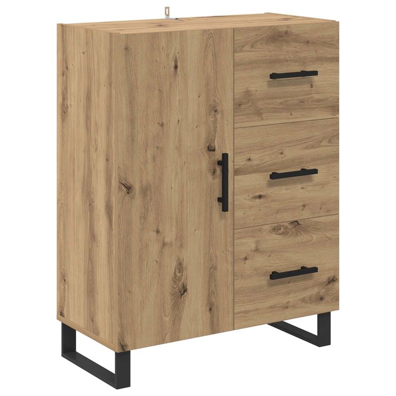 Casa si Gradina - Mobilier - Comode si corpuri - Comode - Bufet 2 pcs Stejar Artizanal Lemn Stratificat si Sticla - Infinity.ro