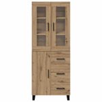 Casa si Gradina - Mobilier - Comode si corpuri - Comode - Bufet 2 pcs Stejar Artizanal Lemn Stratificat si Sticla - Infinity.ro