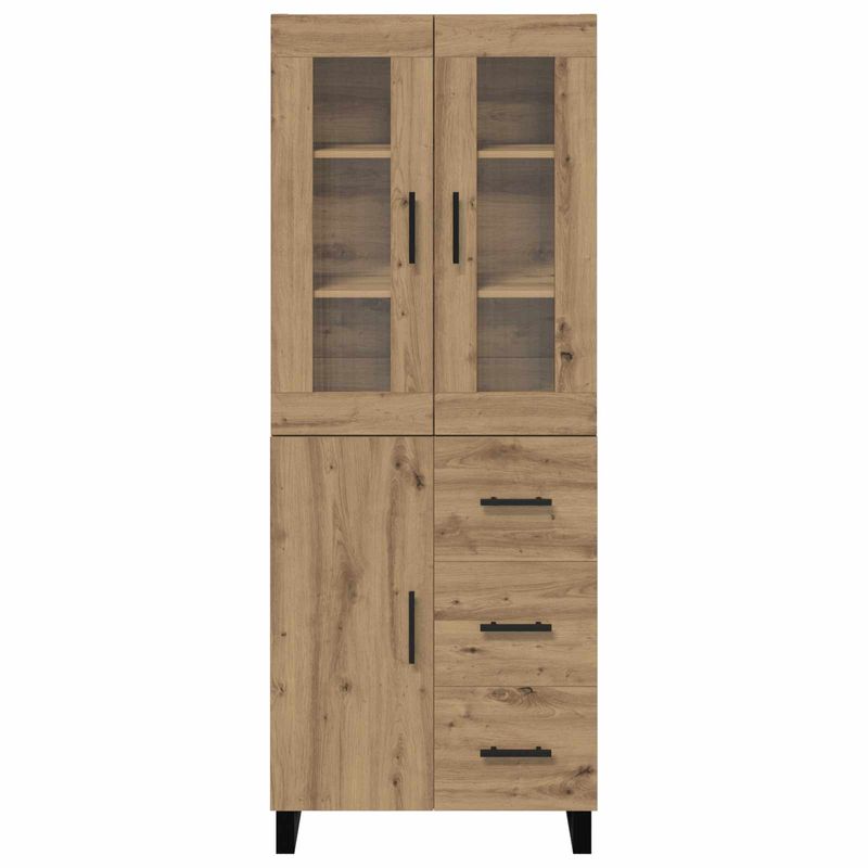 Casa si Gradina - Mobilier - Comode si corpuri - Comode - Bufet 2 pcs Stejar Artizanal Lemn Stratificat si Sticla - Infinity.ro