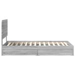 Casa si Gradina - Mobilier - Paturi si accesorii - Paturi - Pat cu storage cu sertar Gri Sonoma 90 x 200 cm Lemn compozit - Infinity.ro