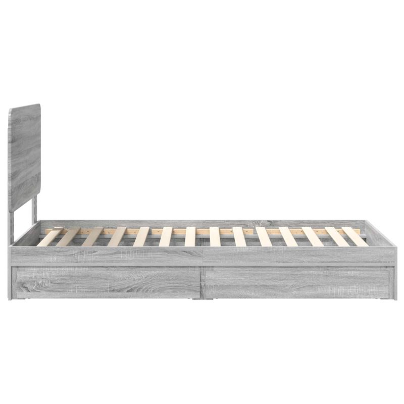 Casa si Gradina - Mobilier - Paturi si accesorii - Paturi - Pat cu storage cu sertar Gri Sonoma 90 x 200 cm Lemn compozit - Infinity.ro