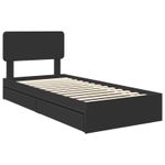Casa si Gradina - Mobilier - Paturi si accesorii - Paturi - Pat cu storage cu headboard Negru 75 x 190 cm Lemn compozit - Infinity.ro