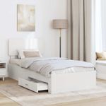 Casa si Gradina - Mobilier - Paturi si accesorii - Paturi - Cadru de pat cu headboard Alb 75 x 190 cm Lemn compozit - Infinity.ro