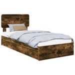Casa si Gradina - Mobilier - Paturi si accesorii - Paturi - Pat cu storage Stejar fumuriu 75 x 190 cm Lemn compozit - Infinity.ro