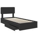 Casa si Gradina - Mobilier - Paturi si accesorii - Paturi - Pat cu storage cu headboard Negru 75 x 190 cm Lemn compozit - Infinity.ro