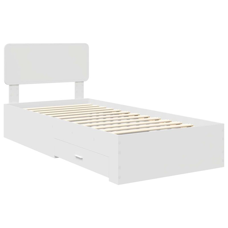 Casa si Gradina - Mobilier - Paturi si accesorii - Paturi - Cadru de pat cu headboard Alb 75 x 190 cm Lemn compozit - Infinity.ro