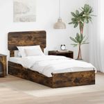 Casa si Gradina - Mobilier - Paturi si accesorii - Paturi - Pat cu storage Stejar fumuriu 75 x 190 cm Lemn compozit - Infinity.ro
