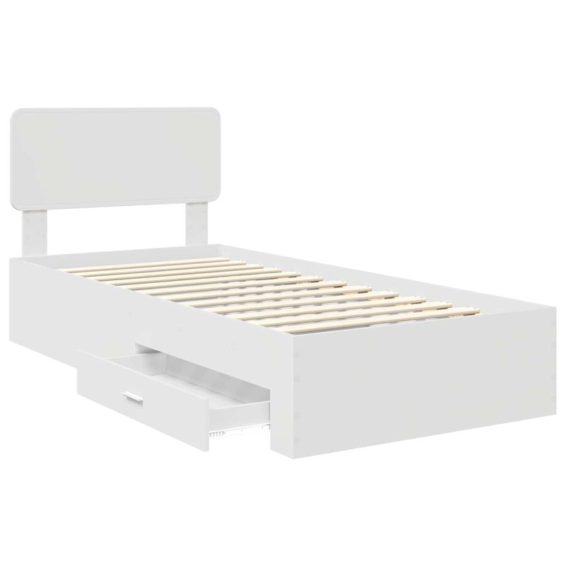 Casa si Gradina - Mobilier - Paturi si accesorii - Paturi - Cadru de pat cu headboard Alb 75 x 190 cm Lemn compozit - Infinity.ro