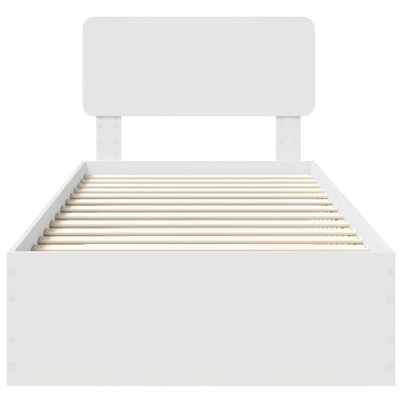 Casa si Gradina - Mobilier - Paturi si accesorii - Paturi - Cadru de pat cu headboard Alb 75 x 190 cm Lemn compozit - Infinity.ro