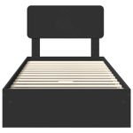 Casa si Gradina - Mobilier - Paturi si accesorii - Paturi - Pat cu storage cu headboard Negru 75 x 190 cm Lemn compozit - Infinity.ro