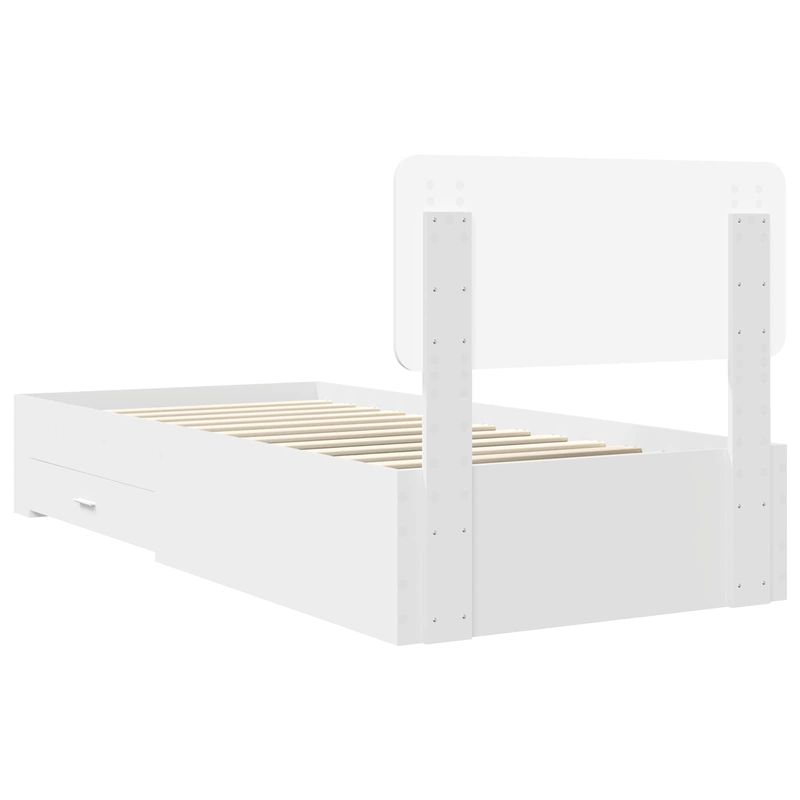 Casa si Gradina - Mobilier - Paturi si accesorii - Paturi - Cadru de pat cu headboard Alb 75 x 190 cm Lemn compozit - Infinity.ro