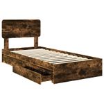 Casa si Gradina - Mobilier - Paturi si accesorii - Paturi - Pat cu storage Stejar fumuriu 75 x 190 cm Lemn compozit - Infinity.ro