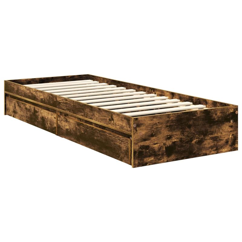 Casa si Gradina - Mobilier - Paturi si accesorii - Paturi - Pat cu storage Stejar fumuriu 75 x 190 cm Lemn compozit - Infinity.ro
