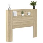 Casa si Gradina - Mobilier - Paturi si accesorii - Accesorii paturi - Tablie de pat cu LED, albastru, 90x5x78/88 cm, textil - Infinity.ro