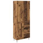 Casa si Gradina - Mobilier - Comode si corpuri - Comode - Bufet cu sertar 2 pcs Lemn Vechi Lemn Stratificat si Sticla - Infinity.ro
