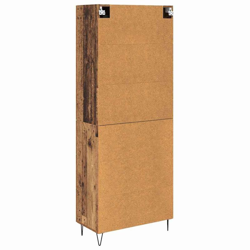 Casa si Gradina - Mobilier - Comode si corpuri - Comode - Bufet cu sertar 2 pcs Lemn Vechi Lemn Stratificat si Sticla - Infinity.ro