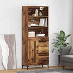 Casa si Gradina - Mobilier - Comode si corpuri - Corpuri bucatarie - Bufet cu sertar Lemn Vechi 69,5 x 32,5 x 180 cm Lemn compozit - Infinity.ro
