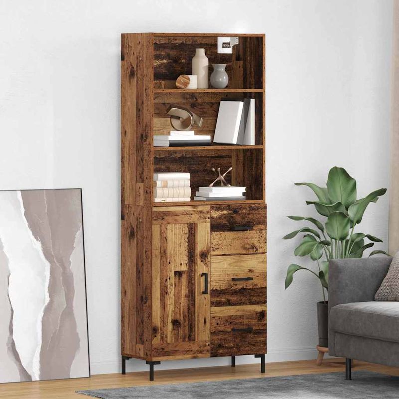 Casa si Gradina - Mobilier - Comode si corpuri - Corpuri bucatarie - Bufet cu sertar Lemn Vechi 69,5 x 32,5 x 180 cm Lemn compozit - Infinity.ro