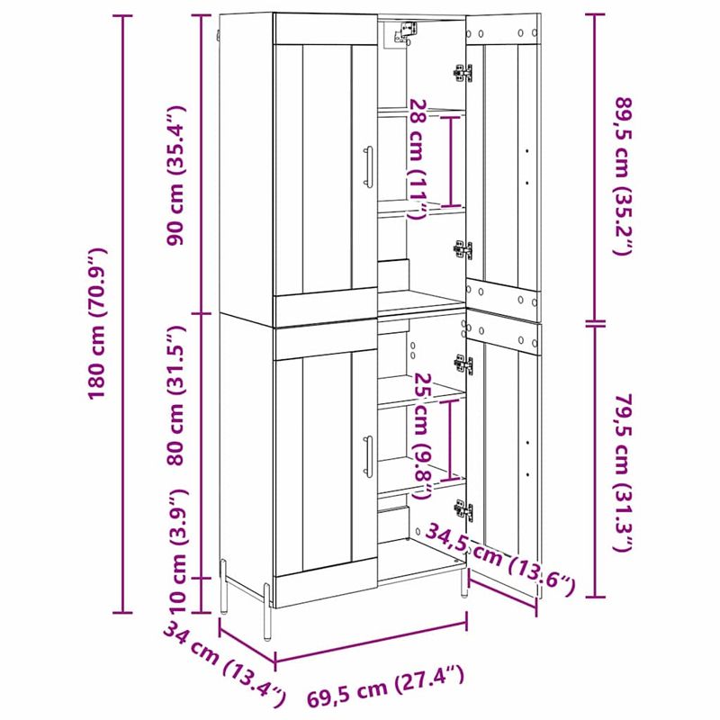 Casa si Gradina - Mobilier - Comode si corpuri - Comode - Bufet 2 pcs Lemn Vechi Lemn compozit - Infinity.ro