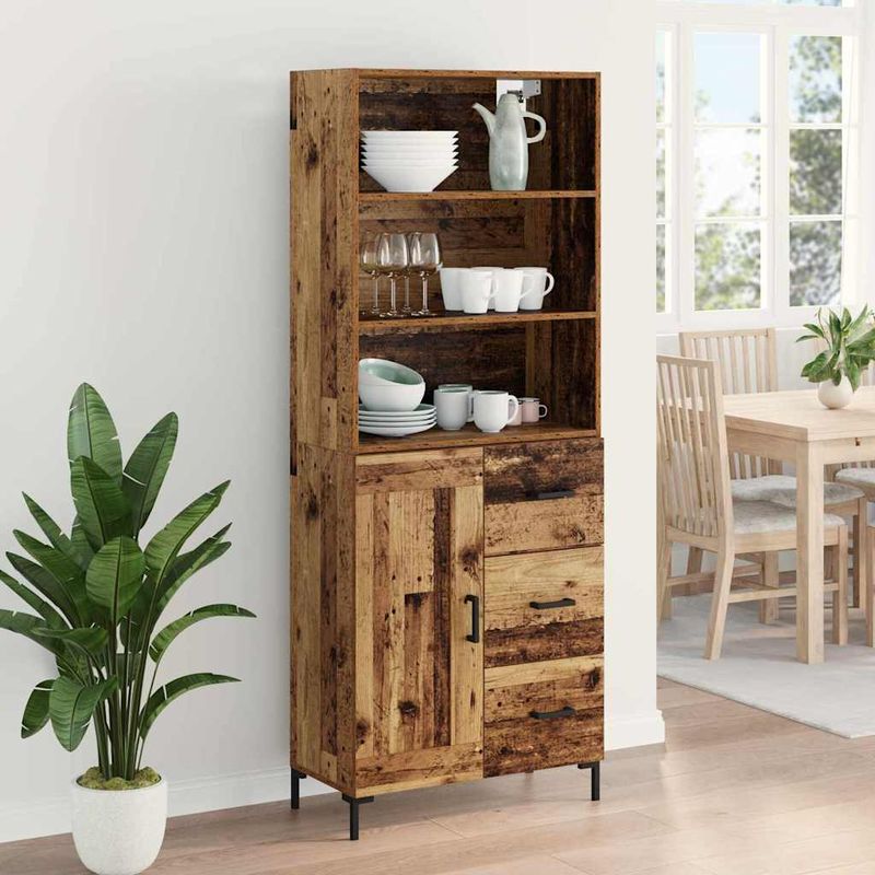 Casa si Gradina - Mobilier - Comode si corpuri - Corpuri bucatarie - Bufet cu sertar Lemn Vechi 69,5 x 32,5 x 180 cm Lemn compozit - Infinity.ro