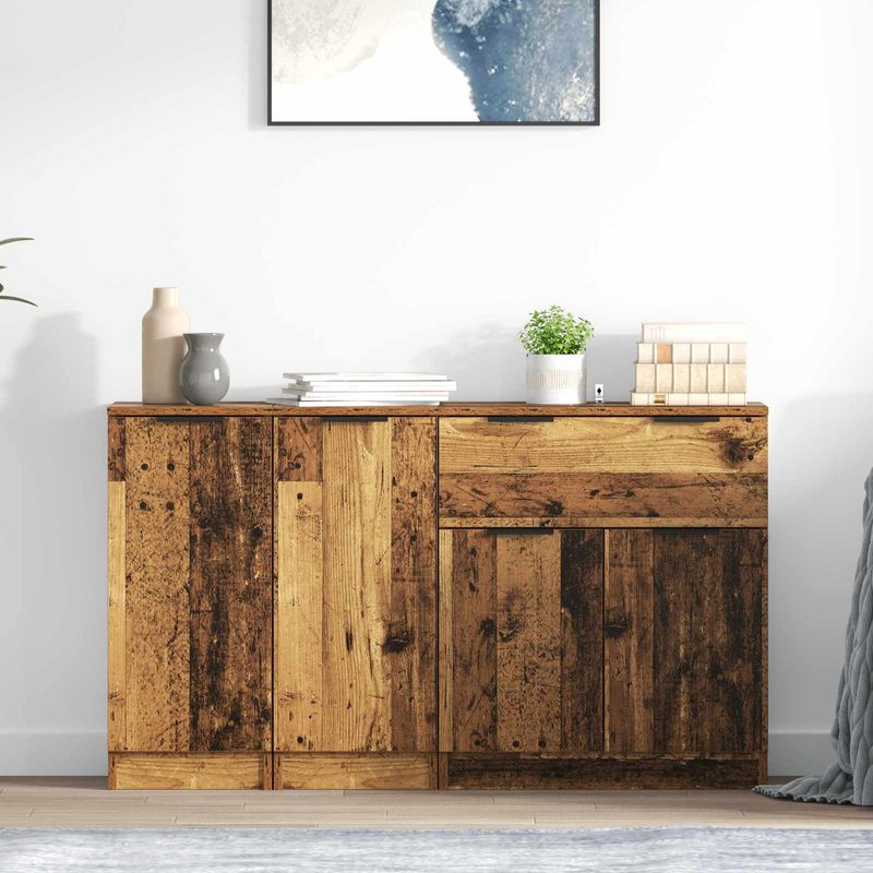 Casa si Gradina - Mobilier - Comode si corpuri - Comode - Bufet cu sertar 3 pcs Lemn Vechi Lemn compozit - Infinity.ro