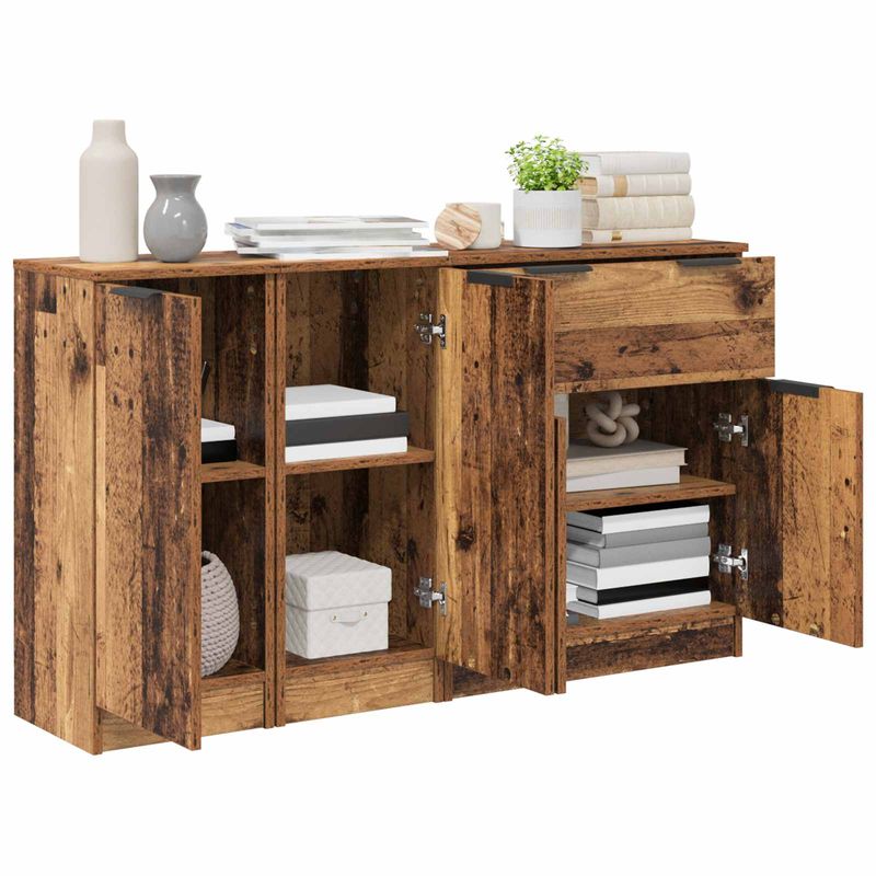 Casa si Gradina - Mobilier - Comode si corpuri - Comode - Bufet cu sertar 3 pcs Lemn Vechi Lemn compozit - Infinity.ro