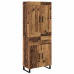 Casa si Gradina - Mobilier - Comode si corpuri - Comode - Bufet cu sertar 2 pcs Lemn Vechi Lemn Stratificat si Sticla - Infinity.ro