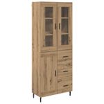 Casa si Gradina - Mobilier - Comode si corpuri - Comode - Bufet 2 pcs Stejar Artizanal Lemn Stratificat si Sticla - Infinity.ro