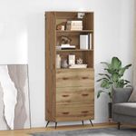 Casa si Gradina - Mobilier - Comode si corpuri - Corpuri bucatarie - Bufet Stejar Artizanal 69,5 x 34 x 180 cm Lemn compozit - Infinity.ro