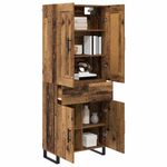 Casa si Gradina - Mobilier - Comode si corpuri - Comode - Bufet cu sertar 2 pcs Lemn Vechi Lemn Stratificat si Sticla - Infinity.ro