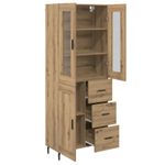 Casa si Gradina - Mobilier - Comode si corpuri - Comode - Bufet 2 pcs Stejar Artizanal Lemn Stratificat si Sticla - Infinity.ro