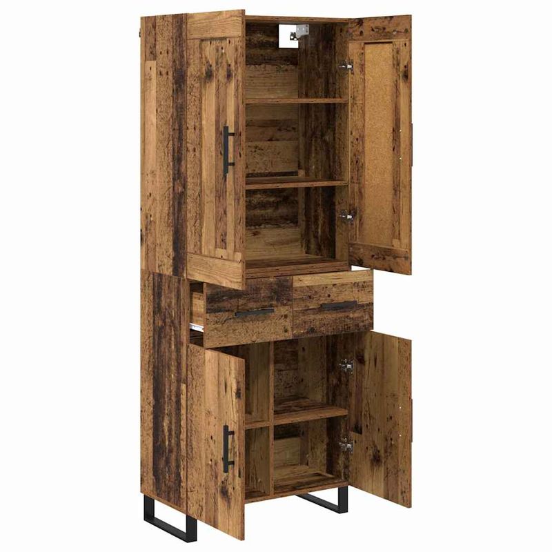 Casa si Gradina - Mobilier - Comode si corpuri - Comode - Bufet cu sertar 2 pcs Lemn Vechi Lemn Stratificat si Sticla - Infinity.ro