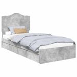 Casa si Gradina - Mobilier - Paturi si accesorii - Paturi - Pat cu storage Gri din beton 90 x 190 cm Lemn compozit - Infinity.ro