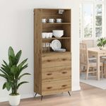 Casa si Gradina - Mobilier - Comode si corpuri - Corpuri bucatarie - Bufet Stejar Artizanal 69,5 x 34 x 180 cm Lemn compozit - Infinity.ro
