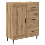 Casa si Gradina - Mobilier - Comode si corpuri - Comode - Bufet 2 pcs Stejar Artizanal Lemn Stratificat si Sticla - Infinity.ro