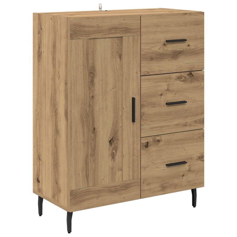 Casa si Gradina - Mobilier - Comode si corpuri - Comode - Bufet 2 pcs Stejar Artizanal Lemn Stratificat si Sticla - Infinity.ro